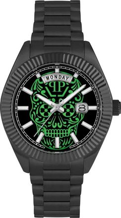 Philipp Plein Date Superlative Horloge - Heren - Horloges - Zwart - ONE Size - Accessoires