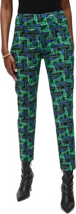 Joseph Ribkoff Abstract Print Slim Cropped Pant In Multi