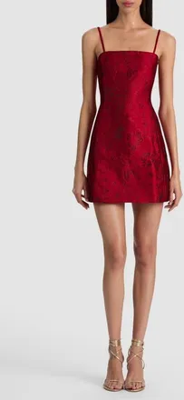 Alice & Olivia Velia Jacquard Minidress in Hibiscus at Nordstrom, Size 14