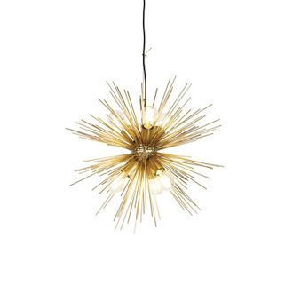QAZQA Qazqa Moderno L&aacute;mpara Colgante Art Deco Dorada 6 Luces - Broom Acero Esfera Adecuado Para Led Max. 6 X 40 Watt