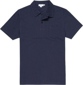 Sunspel Riviera Polo - Heren - Polos - Blauw - L - Katoen - Tops