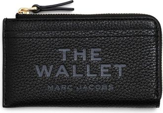 Marc Jacobs The Leather Top Zip Wallet Wallet Womens Handbags Black, Leather/Polyester