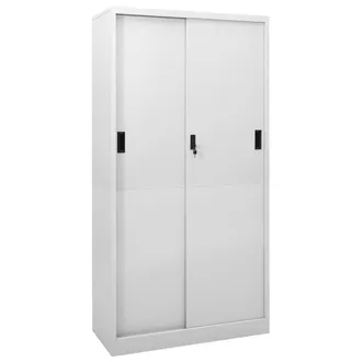 vidaXL Armario Oficina Puerta Corredera Acero Gris Claro 90x40x180 Cm Vidaxl
