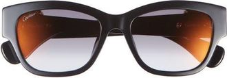 Cartier 55mm Square Sunglasses in Black at Nordstrom