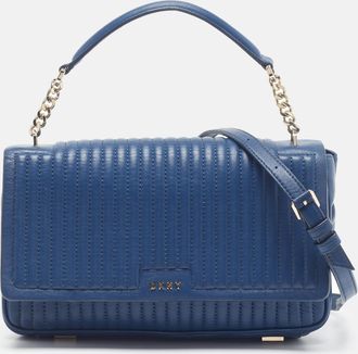 DKNY Dkny Gansevoort Blue Quilted Leather Shoulder Bag