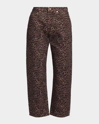 Generation Love Cobel Leopard Barrel-Leg Jeans