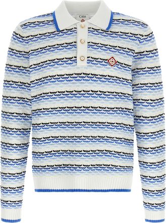 Casablanca Blue Cotton Polo Mens Shirt