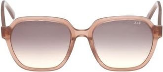 Abercrombie & Fitch 54mm Gradient Geometric Sunglasses in Shiny Pink /Gradient Smoke at Nordstrom