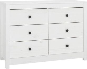 vidaXL Side Cabinet White 100x40x72 cm Solid Wood Pine Vidaxl