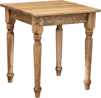 Biscottini International Biscottini - Mesa De Estilo Country De Mader Maciza De Tilo Acabado Con Efecto Natural 70x70x78 Cm