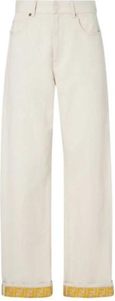 Fendi FF Reverse Denim Jeans - Dames - Loose Fit Jeans - Beige - S - Denim - Jeans