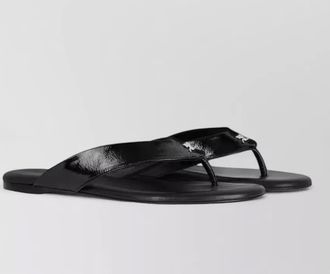 Courr&egrave;ges vinyl slide sandals flat sole open toe