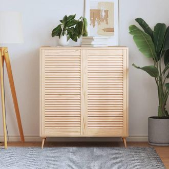 vidaXL Puerta De Armario De Lamas 2 Uds Madera De Pino 99,3x49,4 Cm Vidaxl