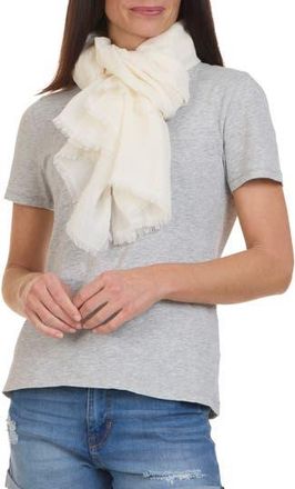 Vince Stripe Cotton Gauze Scarf in White at Nordstrom Rack
