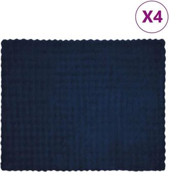 vidaXL Faux Rabbit Fur Blanket 4 pcs Marine Blue 130 x 150 cm vidaXL
