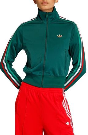 adidas Originals Firebird Recycled Polyester Track Jacket in Team Green/White/Scarlet at Nordstrom, Size X-Small
