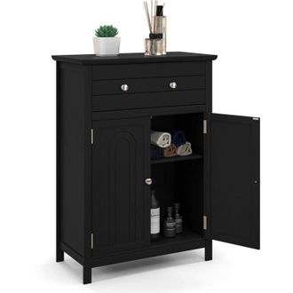 Costway Bathroom Storage Cabinet Free Standing Bathroom Cabinet-Black