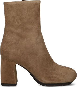 Ash 80mm Eclat block-heel suede boots - women - Sheep Suede/Rubber/Pig Leather - 40 - Brown