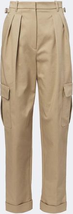 MUGLER Pleated cotton-blend cargo pants