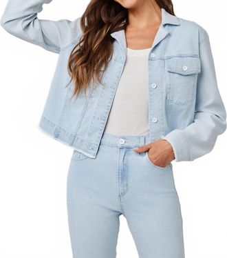 Bella Dahl Coco Frayed Mix Denim Jacket In Tlsuw