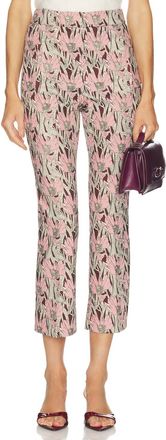 Veronica Beard Arte Cropped Pants In Raisin Multi