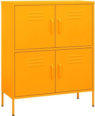 Berkfield Home Storage Cabinet Mustard Yellow 80x35x101.5 cm Steel