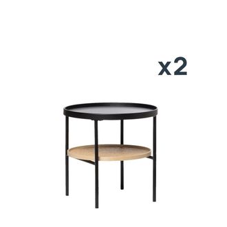 Klast Mesita auxiliar en rat&aacute;n -negro 45 cm x 46,5 cm