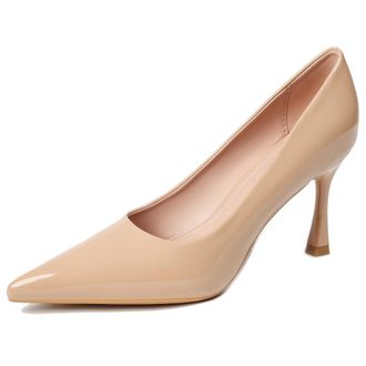 Generic Qynthra Elegant Pointed Toe High Heel Stiletto Dress Shoes for Women Patent Leather Court Pumps for Wedding Reception & Cocktail Party Soft Cushion Su