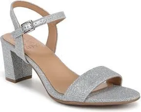 Naturalizer Bristol Block Heel Ankle Strap Sandal in Silver at Nordstrom Rack, Size 9.5