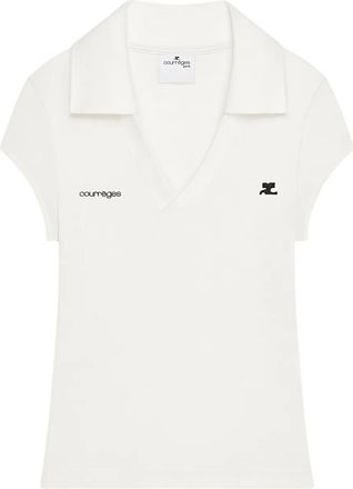 Courr&egrave;ges Polo con logo - Bianco