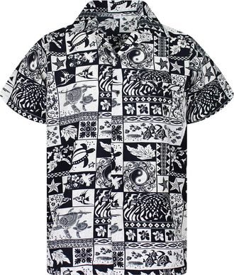 V.H.O. Funky Hawaiian Shirt, Puzzle, Black, L