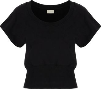 Dries Van Noten Katoenen T-shirt - Dames - Tops - Zwart - Maat: S Katoen