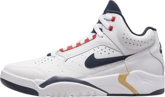 Nike Nike - Mens Air Flight Lite Mid Leather Trainers, White Midnight Blue Red Gold, 6 UK