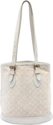 Louis Vuitton Pre-owned Canvas Bucket Bag - Dames - Vintage Tas - Beige - ONE Size - Leer - Vintage