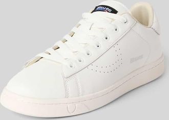 Blauer Sneaker aus echtem Leder Modell LOWELL01 in Weiss, Gr&ouml;&szlig;e 41