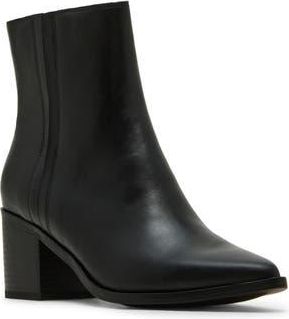 Blondo Brenna Waterproof Pointed Toe Bootie in Black Leather at Nordstrom Rack, Size 5.5