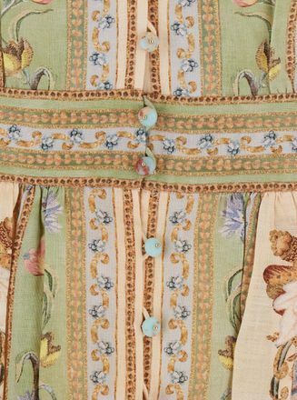 Zimmermann Womens Dress Roselight Multicolour Linen