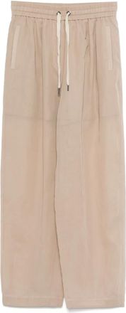 Brunello Cucinelli Pantaloni plissettati semi trasparenti - Marrone