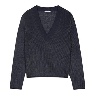 Patrizia Pepe Jersey de pico de Lurex - Knitwear - Mujer - Azul - S