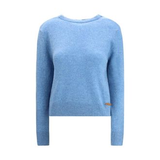 Marni Womens Pure Cashmere Crew Neck Sweater - Light Blue - Size EU 38 (Womens)