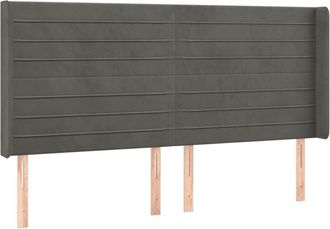 vidaXL Cabecero Con Led De Terciopelo Gris Oscuro 203x16x118/128 Cm Vidaxl