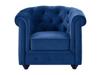 Vente-Unique Poltrona CHESTERFIELD in velluto Blu notte