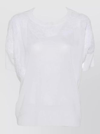 Ermanno Scervino knit top round neck short sleeves embroidery