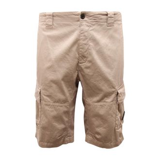C.P. Company Casual Shorts, male, Beige, Size: XL Satin Stretch Cargo Shorts