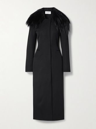 16Arlington Cappotto In Twill Di Lana Con Finiture In Shearling Alotta - Nero