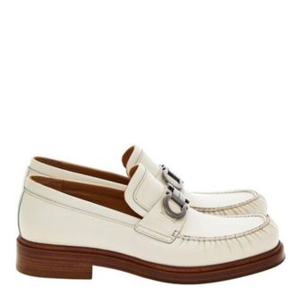 Ferragamo Duccio Leather Gancini Loafers, Size 9 EE