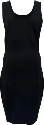 The Row Borelle Scuba Mini Dress in Black Polyamide