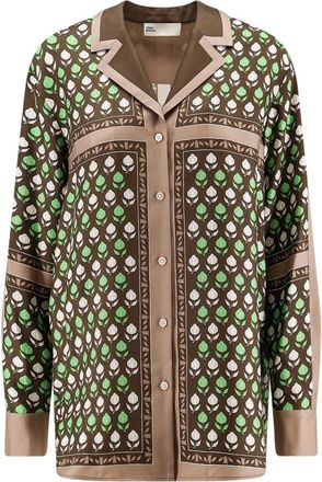Tory Burch Geprint zijden bowling overhemd - Dames - Overhemden - Veelkleurig - XS - Overhemden