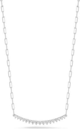 Chloe and Madison Cubic Zirconia Bar Necklace in Silver at Nordstrom Rack