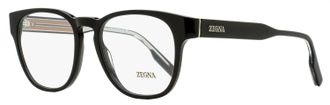 Ermenegildo Zegna Mens Keyhole Square Eyeglasses EZ5261 001 Black 51mm